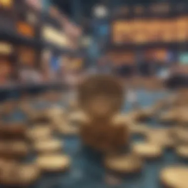 Visual of market dynamics influenced by coin checkers