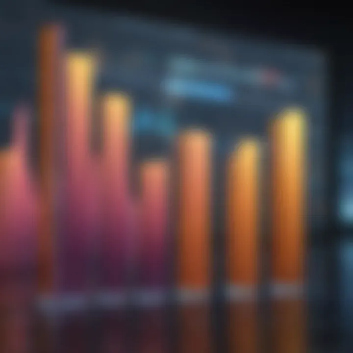 Bar chart representing trading volume in the crypto market