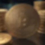 Conceptual depiction of gamble coins in the cryptocurrency sphere